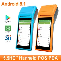 Skrivare handhållen POS Terminal 58mm Android 8.1 Bärbar termisk kvitto Billskrivare med NFC Scanner Mobile POS PDA Loyverse Impresora