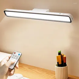 Tischlampen LED-Schreibtischlampe 9W USB wiederaufladbares Licht Stufenloses Dimmen Buchlichter Hängendes magnetisches Schlafzimmer Nachtlesen