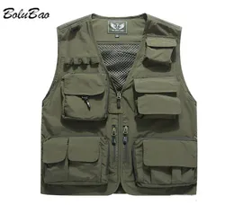 BOLUBAO Men039s Vest MultiPocket Thin Trend Mesh Breathable Detachable Waistcoat Outdoor Mountaineering Fishing Casual Vest Ma6949029