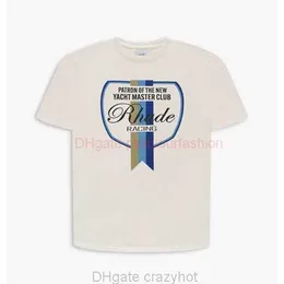 Designer Mode Kleidung T-Shirts T-Shirt H8014#rhude Sommer Flagge Logo gedruckt Kurzarm T-Shirt Baumwolle Streetwear Tops Casual Sportswear Rock Hip Hop zu verkaufen
