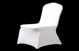 100st Universal El Spandex White Chair Cover Lycra Weddings Stol Cover Party Dining Christmas Event Decor Seat Cover Y202028290