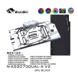 Freveling Bykski Blocco dell'acqua Utilizzo per Asus GeForce Dual / TUF RTX 3070 / 3060Ti 8G GPU GPU / Copertura completa Radiatore di rame / Light RGB