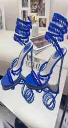 Italian Designer Craftsmen ReneS Margot Jewel Sandals Shoes Cleo embellished satin Caovilla Strappy High Heels Party Wedding Dress9780242