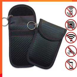 Ny 2019 Ny kolfiber Anti-stöld Bilsköld Fjärrkontrollnyckeluppsättning RFID Electromagnetic SHIELTING NYCKEL PACKET KEYLESS BLOCKER