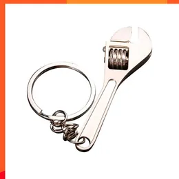 New Creative Car Wrench Key Chain Simulation Adjustable Key Ring Metal Pendant Hammer Axe DIY Accessories