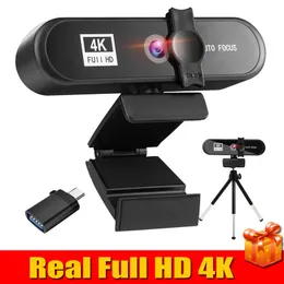 Webcams 4K 1K PC Webcam mit Mikrofon Full HD 1080p Widescreen Computer Game Video Work Webcamera Rotatable USB 480p Web Camera Cam