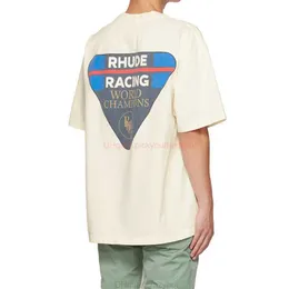 Diseñador de ropa de moda Camisetas Camiseta de moda Rhude American Summer Sailing Vintage Versátil Loose Fit Vtg Cuello redondo Pareja Camiseta de manga corta Algodón Streetwear