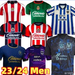 Chivas Liga MX 2023 2024 MONTERREY SOCCER Jerseys Tigres Uanl Earth Day Rayados R.funes Mori M.Meza Akeloba S.Vegas 23 24 Meksykańska liga Home na dniu 3rd Men Football Shirts