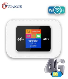 Tianjie 4G SIM Card Router WiFi Mobile Wi -Fi LTE 100Mbps Partner podróży bezprzewodowy punkt kieszonkowy szerokopasmowy 4G3G MOFI MODEM 2109184114130