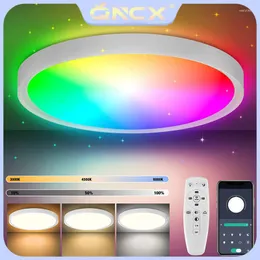 Plafoniere QNCX LED Light Smart Home 30W Dimmerabile Bluetooth Con Telecomando App Per Illuminazione Soggiorno