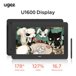 Tablets Ugee U1600 Monitor de tablets gráficos com tela HD de 15,4 polegadas 127%SRGB 5080LPI para projetar suporte de ensino Android Windows MacOS