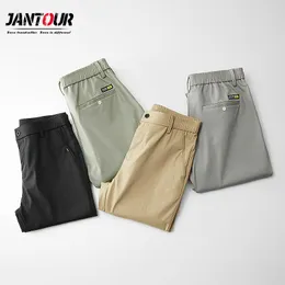 سراويل Jantour 2022 Summer Summer New Disual Pants Men Cotton Cotton Slim Fit Think Fashion Prouters Male Male Brand Clothing Big Size 2838