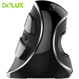 Möss Delux M618 Plus Wireless Vertical Mouse Ergonomic 1600 DPI Optical Computer Mice Gaming Mouse för PC Gamer Laptop