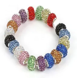 120pcs 14MM Multicolor Resin Rhinestone Beads Silver Plated Core Crystal Loose Beads Fit Braceles2896692