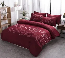Cheap Bedding Set Single Floral Duvet Cover Sets Pillowcases Comforter Covers Twin Full Queen King Size Burgundy Floral11387545