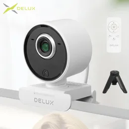 Webcams Delux DC07 Webcam AI Humanoid Smart Tracking USB Camera With Remote Control AutoFocus HD 1080P For PC Computer Laptop