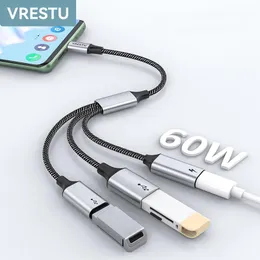 Nav USB -typ C till USB 2.0 USBC Dock Hub 3 i 1 USB C OTG Adapter PD60W -avgift för MacBook/Pro/Chromebook/iPad Pro/Google TV DAC Chip