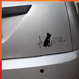 Nowy srebrna naklejka samochodowa uniwersalna przenośna wodoodporna trwałe stabilne akcesoria samochodowe Niemiec Shepherd Dog Sticker Creative