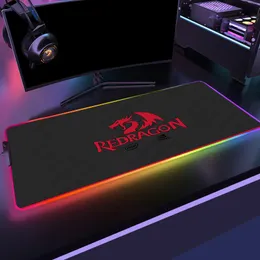 Подставки для мыши в стиле аниме Red Dragon RGB, игровой коврик для мыши, большой коврик для мыши со светодиодной подсветкой Red Dragon, компьютерный стол, ковер, противоскользящие коврики для клавиатуры, настольные коврики