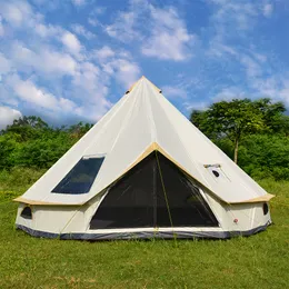 Tents and Shelters 6-10Persons Glaming Luxury Mongolia Yurt Family Travel Hiking Antistorm Outdoor Camping Castle Tent Silver Coated UV Function 230526