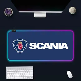 Rests Scanias Truck LED RGB PC Gamer Klavye Mouse Pad Mousepad LED Parlayan Fare Paspasları Kauçuk Oyun Bilgisayar MAUSEPAD