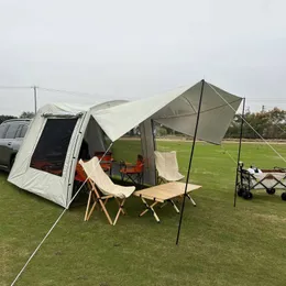 テントとシェルター屋外キャンプカーリアテント拡張防水トレーラーテントキャンプシェルターキャノピーカートランクテントツアーバーベキューピクニック230526
