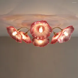 Pendant Lamps LED Ceiling Lamp Creative Modern Classicial French Flower For Living Room Dining Table Bedroom Glass Bulb Light