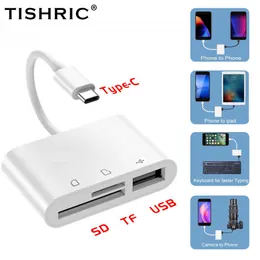 Readers TISHRIC SD Card Reader Usb Type C Adapter TF CF SD Flash Memory Card For Macbook Samsung Huawei XiaoMi Laptop Phone TypeC Port