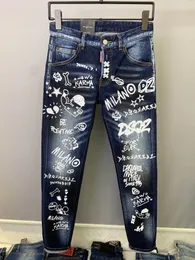 Jeans masculinos dsquad2 designer de luxo denim calças perfuradas dsquare casual moda na moda roupas tamanho dos eua 28-38 9823