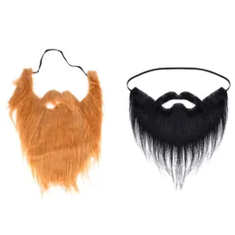 Party Decoration 2Pcs Halloween Fake Beards Hair Disguise Facial Masquerade False Mustache Prop Supplies