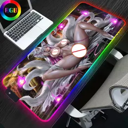 Rests League of Legends RGB Mousepad Sexy Big Ass Led Litr Backlit Gamer Mat Desk de computador Padmouse Teclado Mat Antislip Rubber Desk TAT