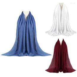 Sciarpe 3 pezzi donne musulmane cotone hijab testa sciarpa semplice tinta unita pieghettato scialle increspato avvolgere twill sgualcire cover-up