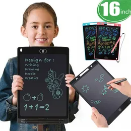 Tabletter 8.5/12/16 tum Writing Board Ritning Tablett LCD -skärm Skriva digitala grafiska surfplattor Elektronisk handskrivning Pad Kids Toys Gift