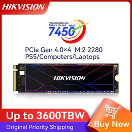 Drives Hikvision SSD PCIe 4.0 NVME M2 2280 512GB 1TB 7450MB/s officiell hårddisk för bärbar datorfri frakt