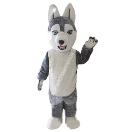 Ny vuxen Siberian Husky Mascot Costume Top Cartoon Anime Theme Character Carnival Unisex vuxna storlek Jul födelsedagsfest utomhus outfit kostym