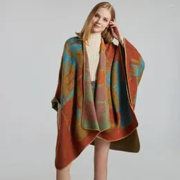 Scarves Women Scarf And Shawl Creative Fashion Imitation Cashmere Jacquard Split Thick Cape Air Conditioning Warm