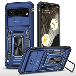 ShockProof hybrydowy magnetyczny pierścień obrotowy Kopiące na Google Pixel 8 Pro 7a 7 Stacket Stand Slajd Ochraniacz Ochronność telefoniczna