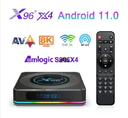 X96 X4 Android 110 TV BOX Amlogic S905X4 4GB 32GB 64GB 100M Quad Core 24G 5G Dual Band WIFI BT 8K Media Player Set Top Box VS TA8854929