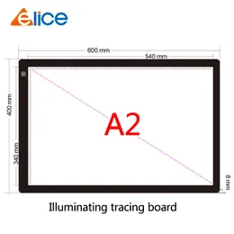 태블릿 A2 Elice 그리기 태블릿 LED 디지털 그래픽 라이트 라이트 패드 박스 박스 그림 추적 패널 사본 보드 전자 아트 페인팅 테이블