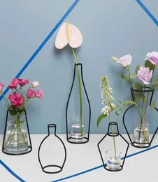 Креативная железная ваза плантатор стойка цветочных горшков на шельфе бардианские вазы