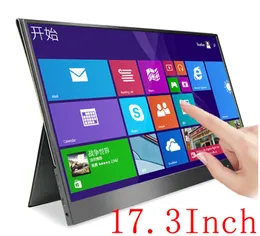 Monitors 17.3 Inch Portable Monitor Touchscreen 1080p FHD TypeC USB HDMICompatible for Expand Mobile PC Laptop Office Gaming Display