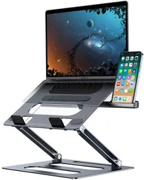 Accessories Aluminum Laptop Stand Height Adjustable with Smartphone Holder Tablet Drawing Stand Notebook Riser Holder for MacBook iPadiPhone