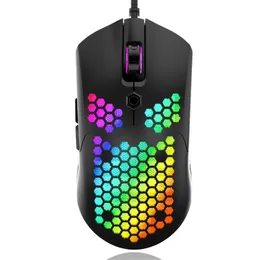 Mice M5 USB Wired Gaming Mouse RGB Game Mouse With 80012000 Adjustable DPI 6 Buttons Honeycomb hollowing Design For Laptop Desktop