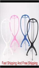 tripod stand for phone Wig Rosy Black Blue And White Color Portable Folding Plastic Wig Hat Holder qylMDc hairclippersshop8386038