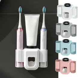 Tandpasta dispenser tandpasta squeezer elektrische tandenborstel houder dubbele gat muur tandenborstel organisator badkamer accessoires