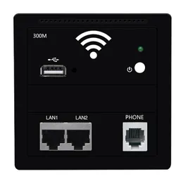 Routers Wireless in Wall AP Router RJ45 802.3af POE AC100240V Power WiFi Access Point with USB Charging Phone RJ11 Onoff Switch Box