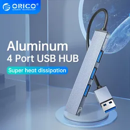 Hubs Orico Aluminium Type C Hub 4 Port USB 3.0 2.0 Multi Splitter OTG Adapter Portable TF Dock لـ MacBook Pro PC Computer Accessories