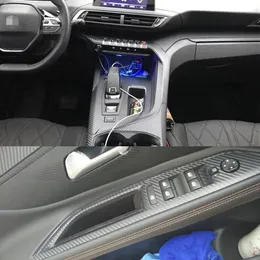 Car-Styling 3D 5D Carbon Fiber Car Interior Center Console Color Change Molding Sticker Decals For Peugeot 4008/5008 2017-2019