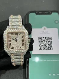 Luxury mass relógios de grife assiste homens Montre Moissanite Watch Movement Diamante