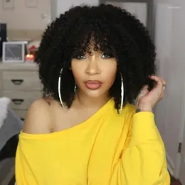 Kinky Curly Wig Avec une france perruque bob courte cheveux humains pour les femmes noires kiedykolwiek piękno